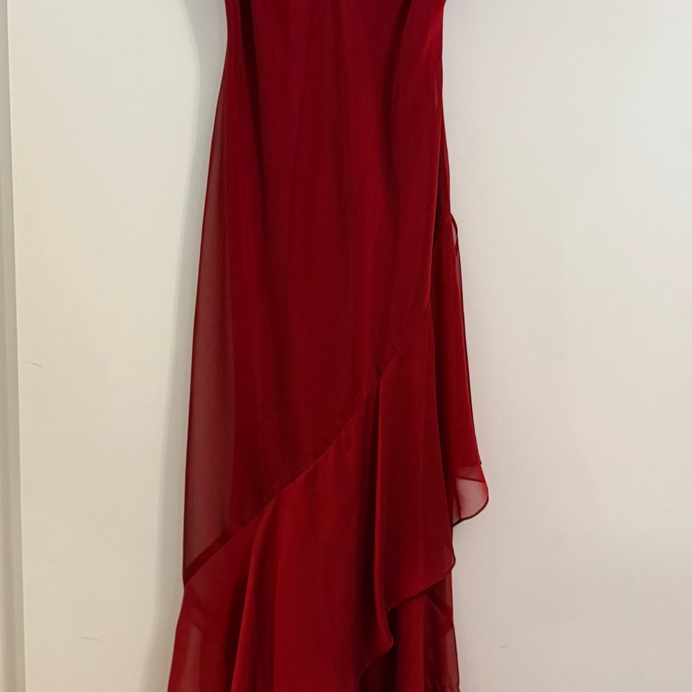 Betsy & Adam Strapless Red Dress